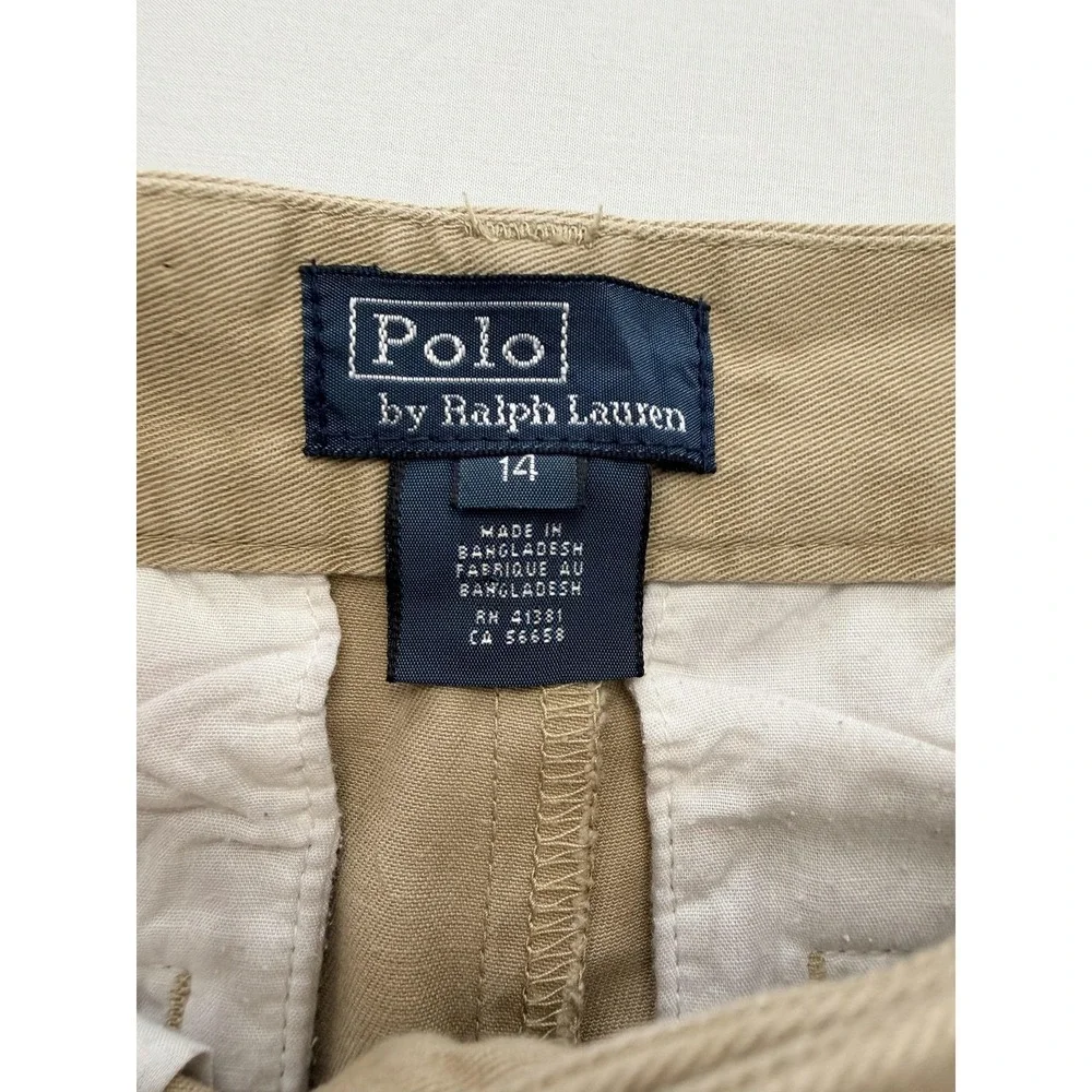 Polo Ralph Lauren Pants Boys 14 Khaki Chino Regular Fit Twill Cotton 27x27